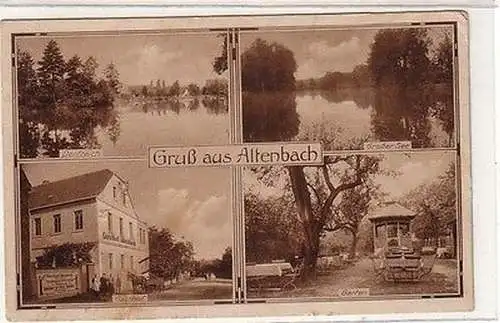 61381 Mehrbild Ak Gruß aus Altenbach Gasthof, Dorfteich, Großer See um 1920