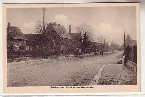 61508 Ak Seehausen Partie an der Hauptstraße um 1920