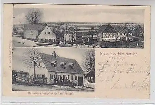 62472 Mehrbild Ak Gruß aus Fürstenwalde b. Lauenstein Materialwarengeschäft 1903