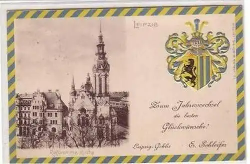 21/14 Präge Ak Leipzig reformierte Kirche 1901