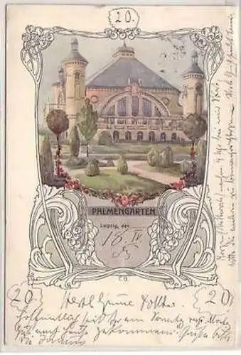 24/71 Ak Litho Leipzig Palmengarten Jugendstil 1905