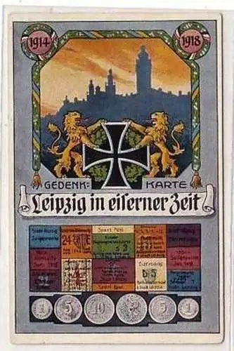 14/53 Gedenk Ak Leipzig in eiserner Zeit 1914-18