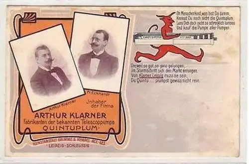 14/47 Reklame Ak Leipzig Firma Arthur Klarner um 1900