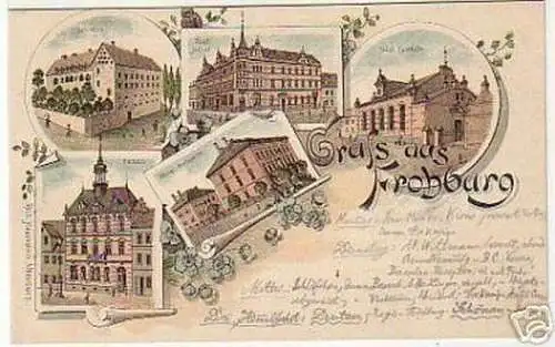 05738 Ak Lithographie Gruß aus Frohburg um 1900