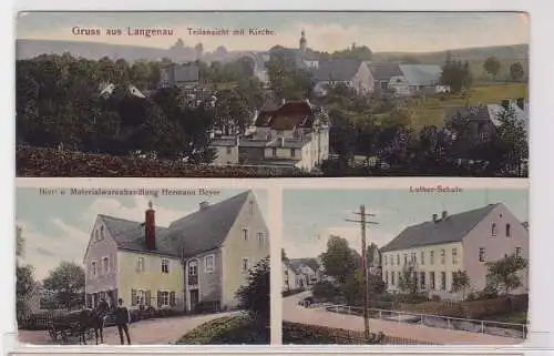 91481 Mehrbild Ak Gruß aus Langenau Bierhandlung usw. 1917