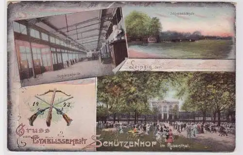 86489 Mehrbild Ak Leipzig Gruss vom Etablissement Schützenhof im Rosenthal 1908