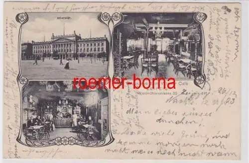 86892 Mehrbild Ak Gruss aus dem Wiener Café Windmühlenstrasse 52 Leipzig 1903