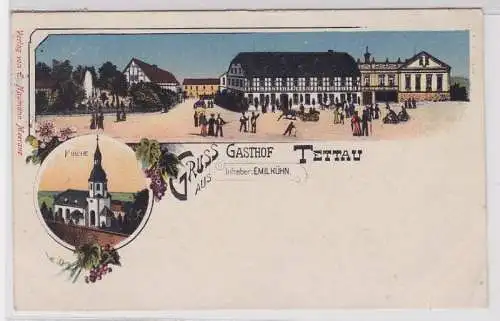 74654 Mehrbild Ak Gruss aus Gasthof Tettau Schönberg im Landkreis Zwickau 1921