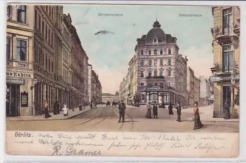 70558 Ak Görlitz Berliner Ecke Salomonstrasse 1903