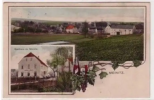 67687 Ak Meinitz Gasthaus und Gesamtansicht 1913