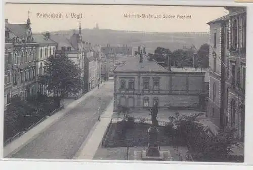 68481 Ak Reichenbach im Vogtland Weichhold Straße und schöne Aussicht um 1910