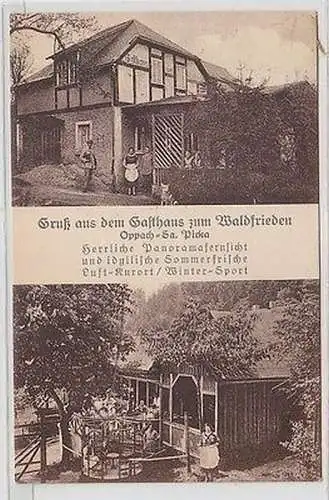 66613 Mehrbild Ak Gruß aus dem Gasthaus zum Waldfrieden Oppach Sa. Picka 1931