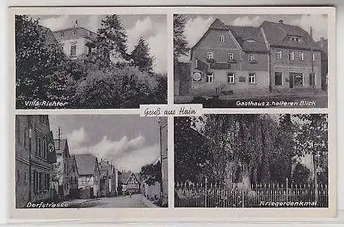 65439 Mehrbild Ak Gruß aus Hain Gasthaus zum heiteren Blick 1943