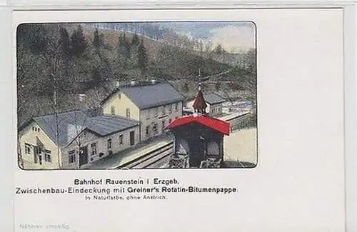 62968 Reklame Ak Bahnhof Rauenstein im Erzgebirge um 1920