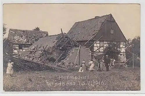 63545 Foto Ak Hermsdorf Windhose Sturmkatastrophe am 10.7.1916