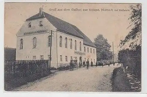 62574 Ak Gruß aus dem Gasthof zur Kniepe Marbach bei Roßwein 1923