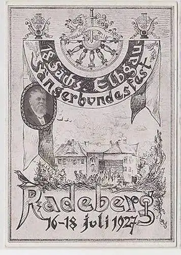 62742 Ak 18. sächsisches Elbgau Sängerbundesfest Radeberg 1927