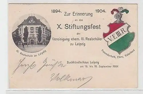 60919 Studentika Ak X. Stiftungsfest Ver. ehemaliger Realschüler zu Leipzig 1904