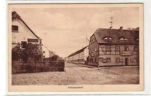 61130 Ak Abtnaundorf Strassenansicht mit Gasthof um 1930