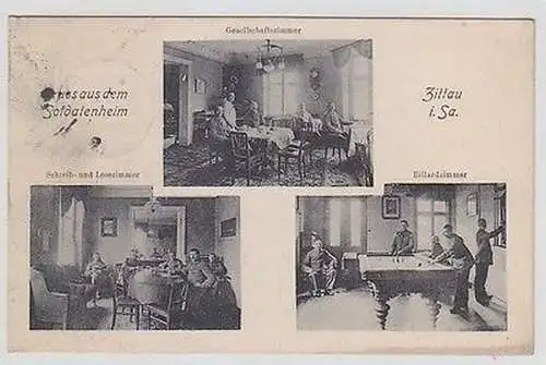 60244 Mehrbild Ak Gruss aus dem Soldatenheim Zittau i. Sa. 1916