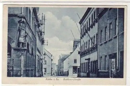 60404 Ak Rötha in Sachsen Rathausstrasse 1940