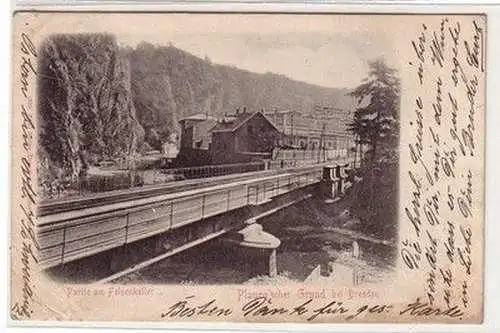 59608 Ak Plauen´scher Grund bei Dresden Partie am Felsenkeller 1901