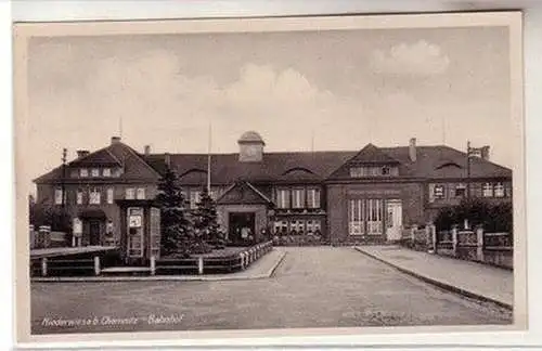 59027 Ak Niederwiesa bei Chemnitz Bahnhof um 1930