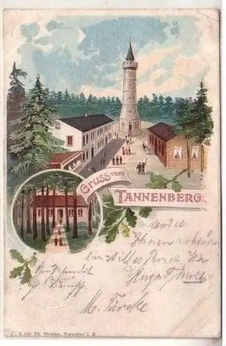 58863 Ak Lithographie Gruß vom Tannenberg 1901