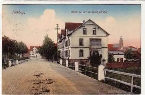 58590 Ak Frohburg Partie in der Bahnhofstrasse 1912