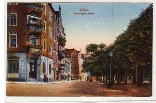 59037 Ak Löbau Promenaden Strasse um 1910