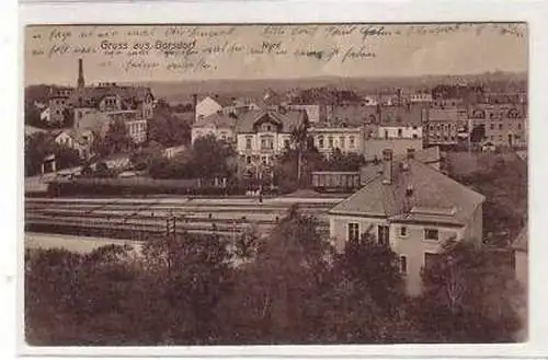 42331 Ak Gruß aus Borsdorf Nord mit Gleisanlagen 1912