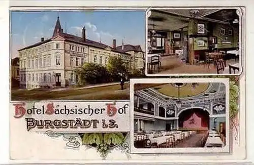 40996 Mehrbild Ak Burgstädt Hotel sächsischer Hof 1914