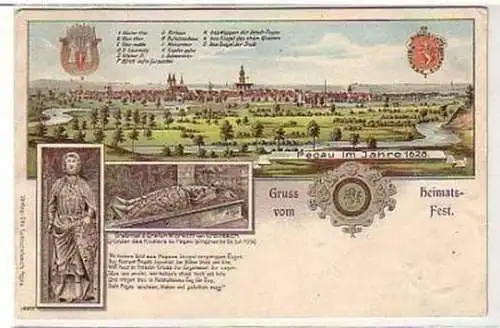 37057 Ak Lithographie Gruß vom Heimatfest Pegau 1903