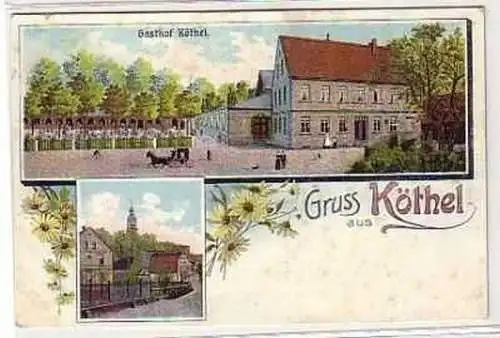 38902 Ak Lithographie Gruss aus Köthel 1909