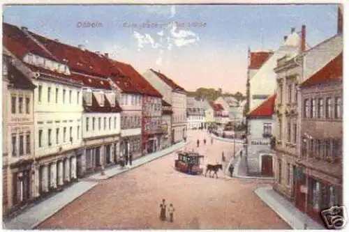 13944 Ak Döbeln Ritterstrasse mit Oberbrücke um 1925