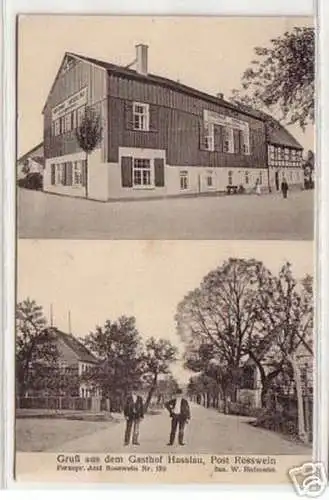 08890 Ak Gruß aus dem Gasthof Hasslau 1925