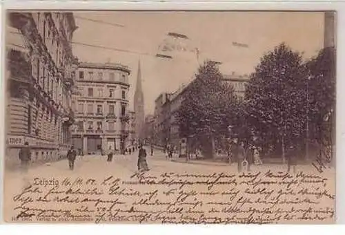 10/42 Ak Leipzig Flossplatz Blick zur Peterskirche 1902