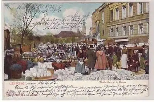 10/39 Ak Leipzig Töpferplatz während der Messe 1903