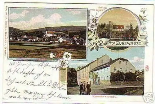 11293 Ak Gruß aus Cunewalde Kutschkes Gasthof 1901