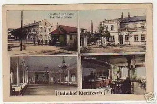 06916 Ak Bahnhof Kieritzsch Gasthof zur Post 1917