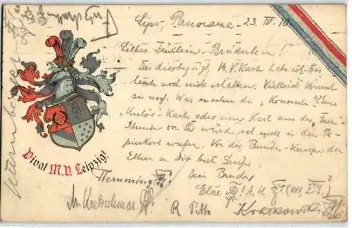 92130 Studentika AK Vivat M.V. Leipzig! 1910