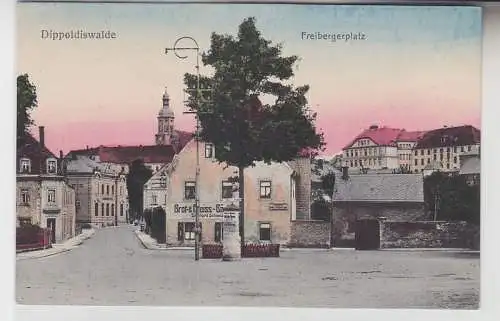 69778 Ak Dippoldiswalde Freibergerplatz Bäckerei um 1910