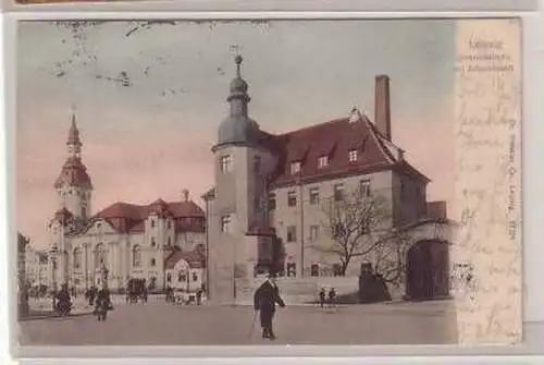 7/29 Ak Leipzig Johanniskirche mit Johannesstift 1904