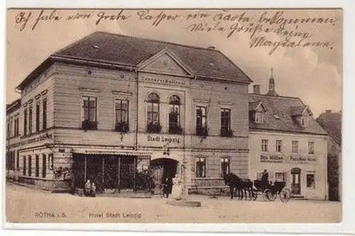 60505 Ak Rötha in Sachsen Hotel Stadt Leipzig 1918