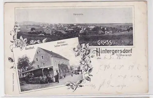 58477 AK Gruss aus Hintergersdorf bei Tharandt - Gasthof & Panorama 1906