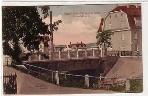 41216 Ak Neukirchen Pleiße Naundorf Bismarckbrücke 1917