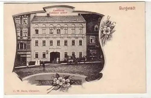 41187 Ak Burgstädt Gasthaus Goldner Adler 1902