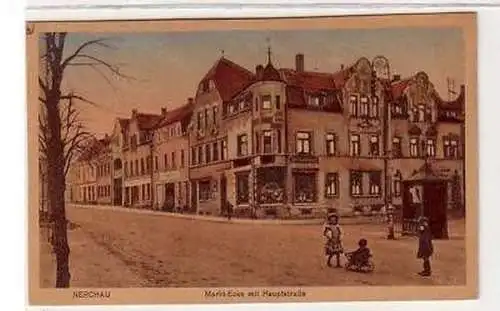 41149 Ak Nerchau Markt Ecke mit Hauptstrasse um 1910