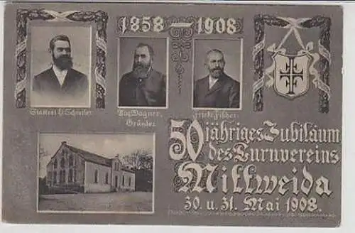 36871 Ak 50jähriges Jubiläum Turnverein Mittweida 1908