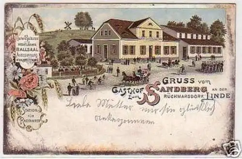 29060 Ak Lithographie Gruß aus Rückmarsdorf Gasthof1905